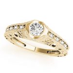 Antique Engagement Ring, Vintage Style, Round Shape, in Yellow Gold - 84538