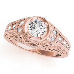 Antique Engagement Ring, Vintage Style, Round Shape, in Rose Gold - 84545