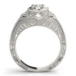 Antique Engagement Ring, Vintage Style, Round Shape, in Sterling Silver - 84545