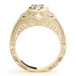 Antique Engagement Ring, Vintage Style, Round Shape, in Yellow Gold - 84545