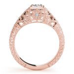 Antique Engagement Ring, Vintage Style, Round Shape, in Rose Gold - 84546