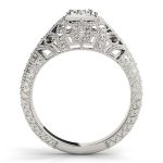 Antique Engagement Ring, Vintage Style, Round Shape, in Platinum - 84546