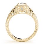 Antique Engagement Ring, Vintage Style, Round Shape, in Yellow Gold - 84546