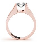 Channel Set Engagement Ring, Side Stone Style, Round Shape, in Rose Gold - 84556