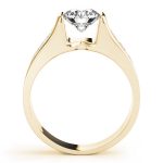 Channel Set Engagement Ring, Side Stone Style, Round Shape, in Yellow Gold - 84556