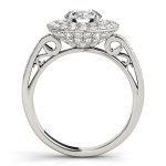 Halo Engagement Ring, Round Shape, in Sterling Silver - 84598