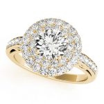 Halo Engagement Ring, Round Shape, in Yellow Gold - 84598