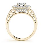 Halo Engagement Ring, Round Shape, in Yellow Gold - 84598