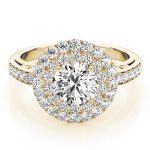 Halo Engagement Ring, Round Shape, in Yellow Gold - 84598