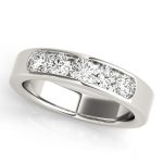 Channel Set Wedding Ring, in White Gold - F1313