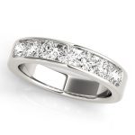 Channel Set Wedding Ring, in White Gold - F1314