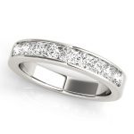 Channel Set Wedding Ring, in White Gold - F1315