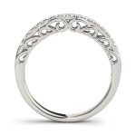 Curverd Wedding Ring, in White Gold - 50822