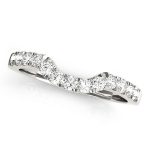 Curverd Wedding Ring, in White Gold - 50823