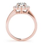 Halo Engagement Ring, Round Shape, in Rose Gold - 50833