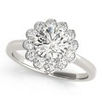 Halo Engagement Ring, Round Shape, in Platinum - 50833