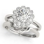 Halo Engagement Ring, Round Shape, in Platinum - 50833