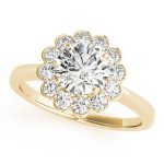 Halo Engagement Ring, Round Shape, in Yellow Gold - 50833