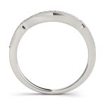 Curverd Wedding Ring, in White Gold - 50868