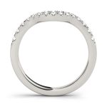 Curverd Wedding Ring, in White Gold - 50885