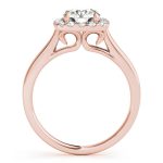 Halo Engagement Ring, Round Shape, in Rose Gold - 84658