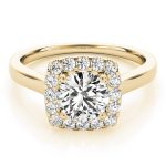 Halo Engagement Ring, Round Shape, in Yellow Gold - 84658