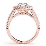 Halo Engagement Ring, Round Shape, in Rose Gold - 84666