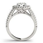 Halo Engagement Ring, Round Shape, in Sterling Silver - 84666