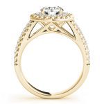 Halo Engagement Ring, Round Shape, in Yellow Gold - 84666