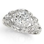 Vintage Engagement Ring, Round Shape, in White Gold - 84672