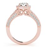 Halo Engagement Ring, Round Shape, in Rose Gold - 84673