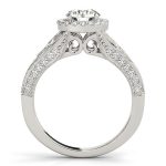 Halo Engagement Ring, Round Shape, in White Gold - 84673