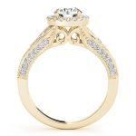 Halo Engagement Ring, Round Shape, in Yellow Gold - 84673