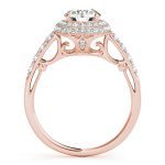 Halo Engagement Ring, Round Shape, in Rose Gold - 84677