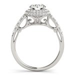 Halo Engagement Ring, Round Shape, in Sterling Silver - 84677