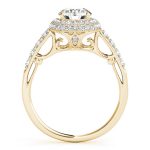 Halo Engagement Ring, Round Shape, in Yellow Gold - 84677