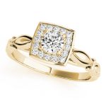 Halo Engagement Ring, Round Shape, in Yellow Gold - 84679