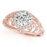 Vintage Engagement Ring, Round Shape, in Rose Gold - 84680