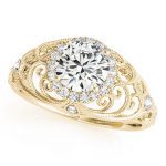 Vintage Engagement Ring, Round Shape, in Yellow Gold - 84680