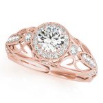 Vintage Engagement Ring, Round Shape, in Rose Gold - 84681