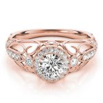 Vintage Engagement Ring, Round Shape, in Rose Gold - 84681