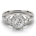 Vintage Engagement Ring, Round Shape, in Platinum - 84681