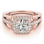 Vintage Engagement Ring, Round Shape, in Rose Gold - 84682