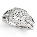 Vintage Engagement Ring, Round Shape, in Platinum - 84682