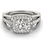 Vintage Engagement Ring, Round Shape, in Platinum - 84682