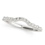 Curverd Wedding Ring, in White Gold - 50826