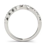 Curverd Wedding Ring, in White Gold - 50826