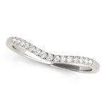 Curverd Wedding Ring, in White Gold - 50828