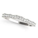 Curverd Wedding Ring, in White Gold - 50836