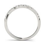 Curverd Wedding Ring, in White Gold - 50852